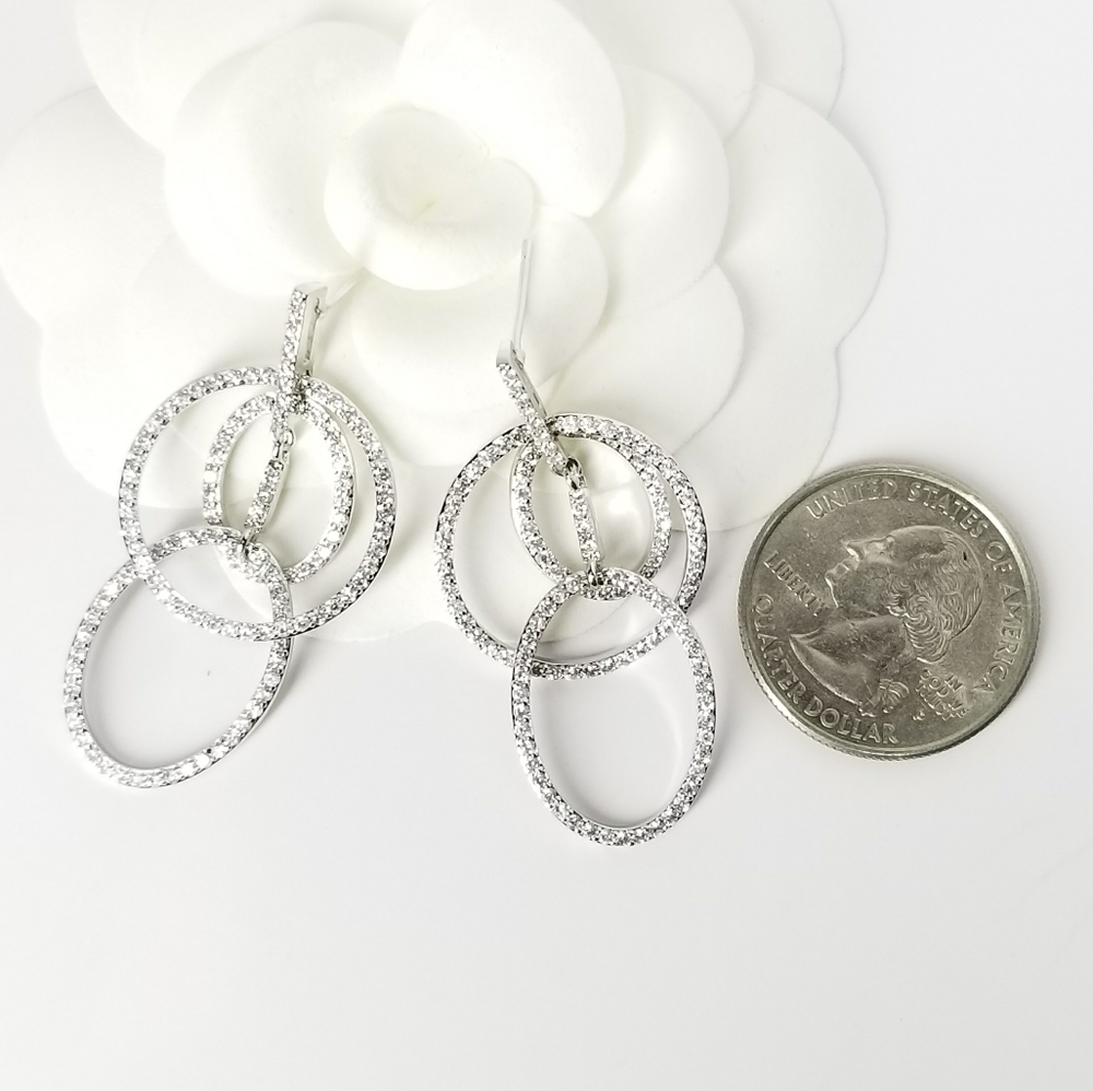 NEW Pave CZ Statement Earrings - Picture 4 of 8